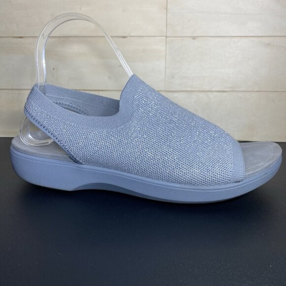 Traq by Alegria Shoes - Traq Alegria Barett Knit Slip-On Grey Silver Women's Size 9 Shoes EU39 Slingback